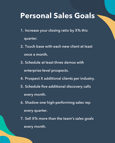 Personal sales goals