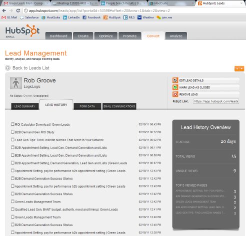 lead management page hubspot half