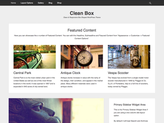 Clean Box WordPress theme