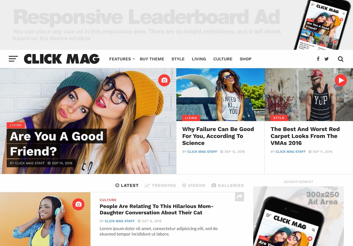 Best viral WordPress themes: Click Mag