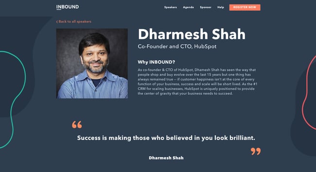 达米什·沙阿（Darmesh Shah）在入站网站上的专业背景