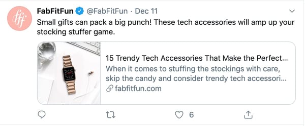 FabFitFun的推文博客与个性和客户角色一致。