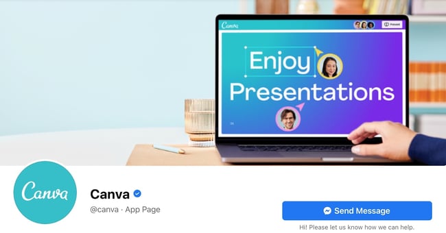 Facebook页面封面来自Canva的FB页面