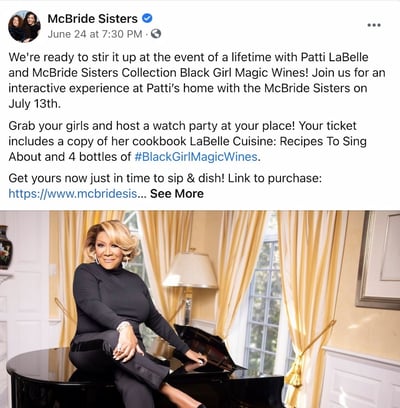 脸谱网Page post from McBride Sisters' FB Page