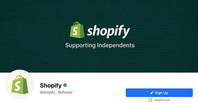 脸谱网Page cover from Shopify's FB Page