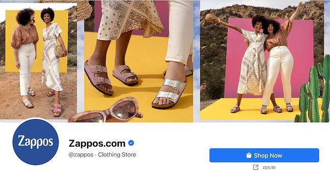 脸谱网Page cover from Zappos' FB Page