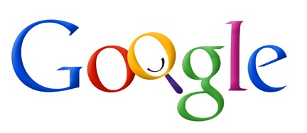 谷歌标志的早期迭代，O是一个带有笑脸的放大镜