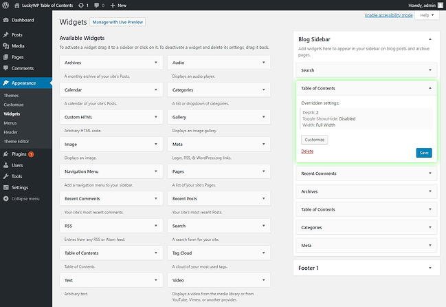 Best table of contents WordPress plugins: luckywp