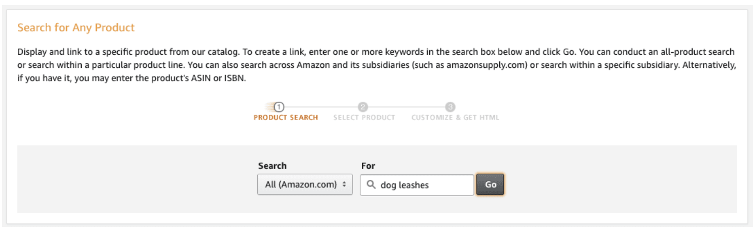 产品搜索，了解如何将亚马逊附属链接添加到WordPress帖子