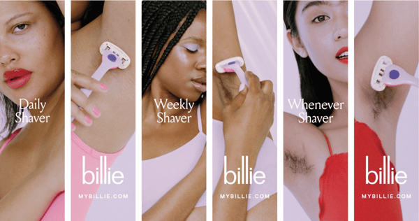 product marketing example billie body hair campaign