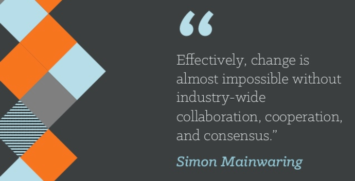 Teamwork quote by Simon Mainwaring that reads 